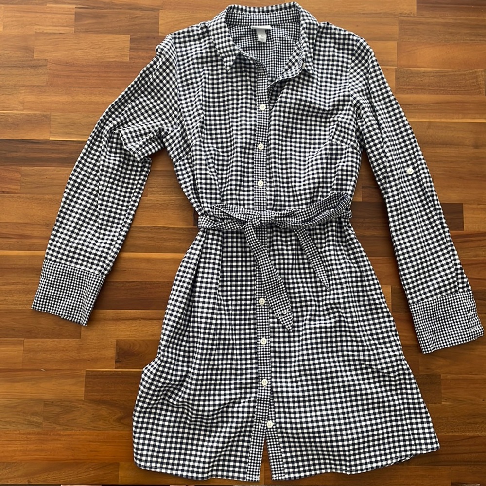 Vineyard Vines x Target blue gingham long sleeve dress